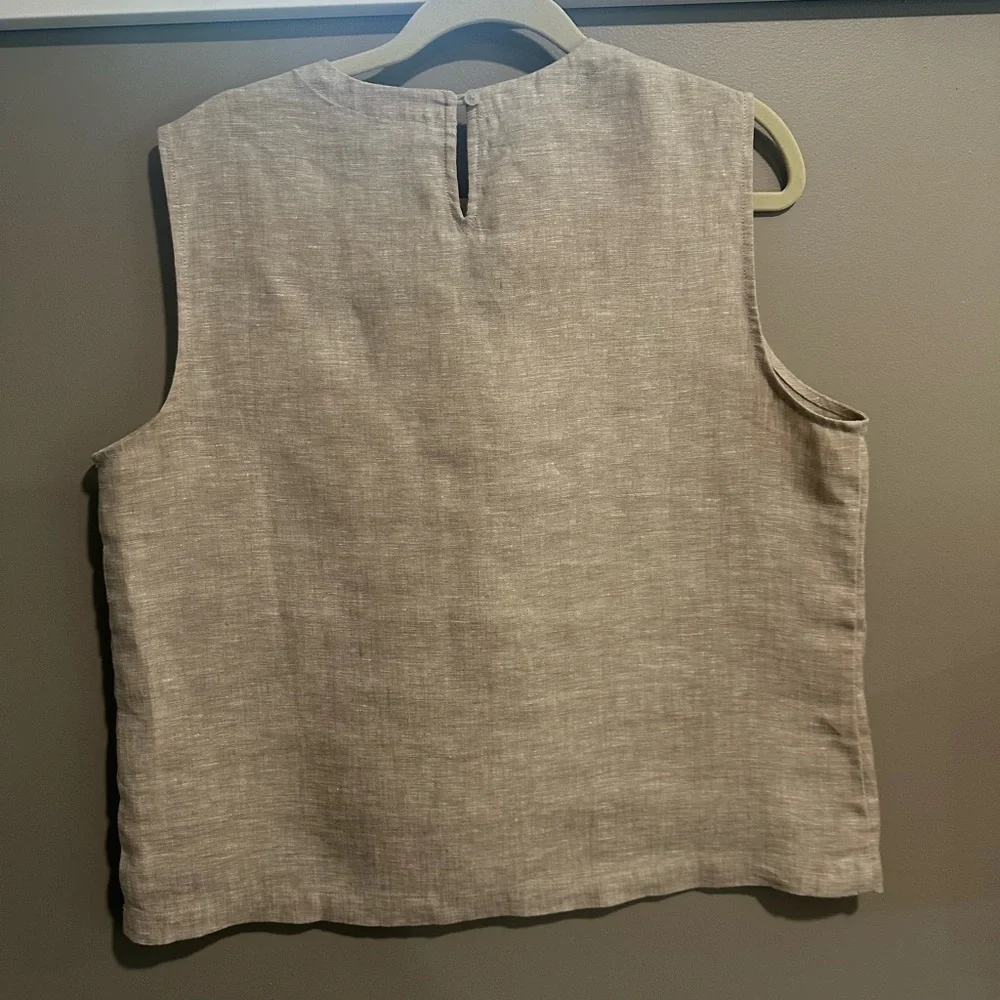 Quince European linen tank in flax - Picture 4 of 6